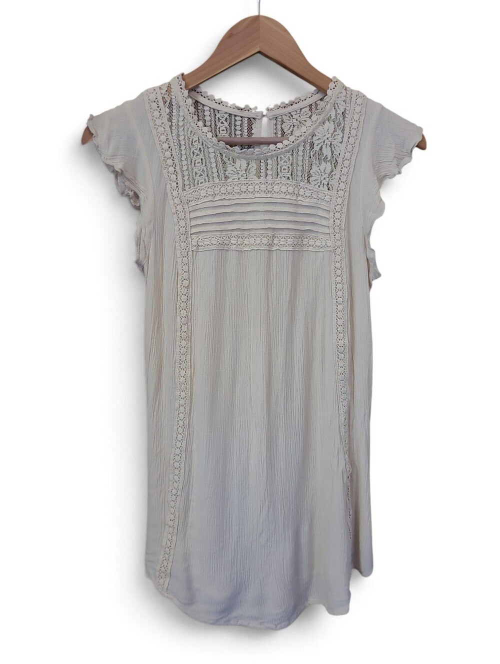 Women's Xhilaration Ivory Lace Top Large Y2K!